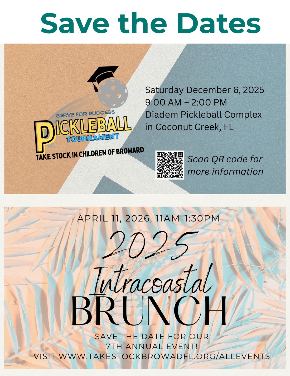 Take Stock in Children of Broward 2025-2026 events and sponsorship flyer